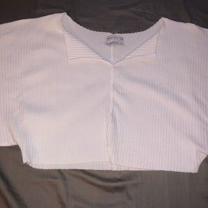 Urban outfitters white oversized crop top
